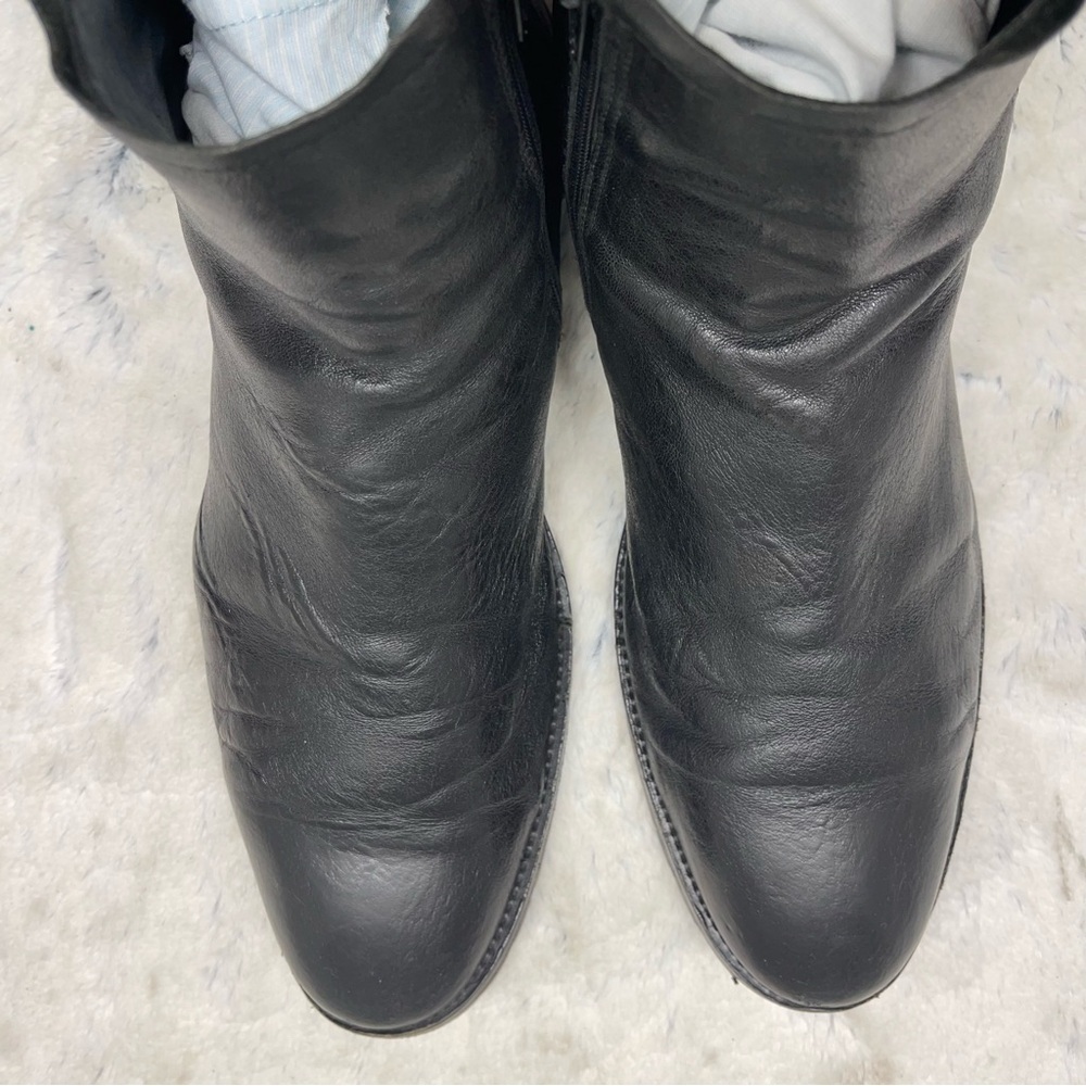 Vero Cuoio Mens Black Leather Almond Toe Made In Italy Size 8.5 - Picture 9 of 14